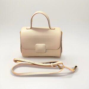 A New Day™ Trendy White Faux Leather Mini Crossbody Bag Excellent Condition